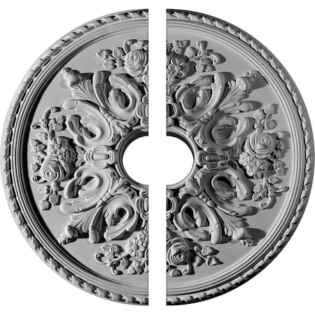 Ekena Millwork Bradford Ceiling Medallion, Two Piece (Fits Canopies up to 6 5/8"), 32 5/8"OD x 6"ID x 2"P CM32BR2-06000